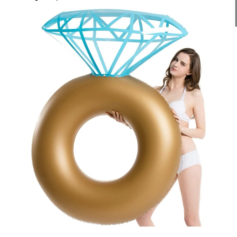 Bachelorette Giant Gold Diamond Ring Pool Float